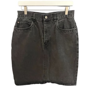Vintage 80&#39;s Gitano black jean skirt L