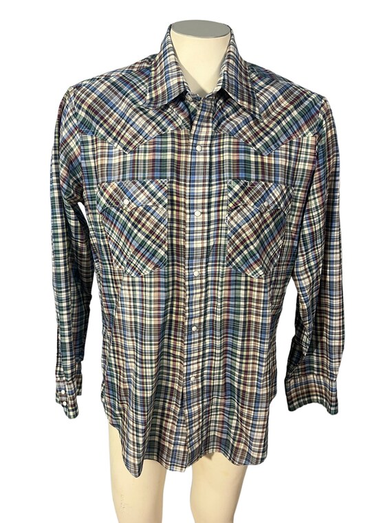 Vintage Levi’s plaid western shirt XL - image 2