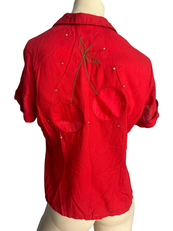 Vintage 70's cherry red shirt City Girl L - image 2