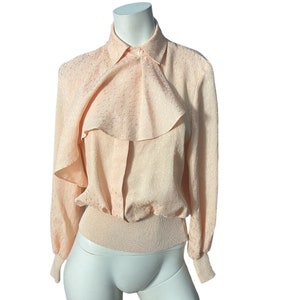 Blusa vintage de los años 80 con volantes talla S Castleberry