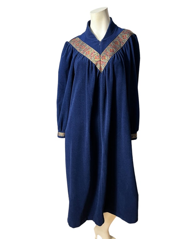 Vintage blue Vanity Fair robe L - image 2