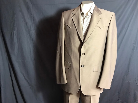 Vintage 1970's Taupe Dallas Western Apparel Cowboy