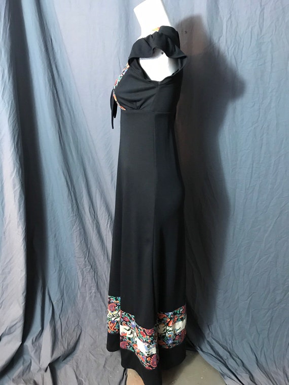 Vintage 1970’s long black maxi dress S 7 - image 7