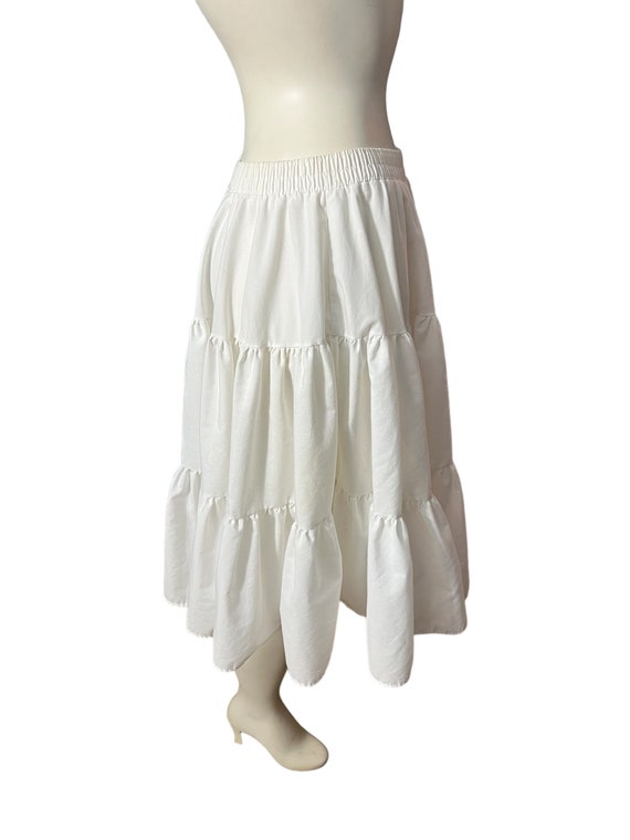 Vintage white Malco Modes petticoat skirt M - image 4