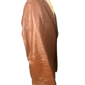 Vintage 70's brown leather suit jacket 44 image 6
