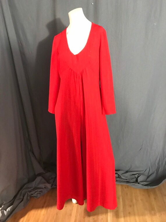 Vintage 1970’s red wide leg jumpsuit volup L - image 2