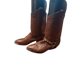 Vintage Dead Stock Sears Brown Harness Boots 8.5 D 10 Women  display picture 3