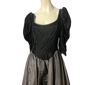Vestido vintage Gunne Sax años 80 13 terciopelo negro