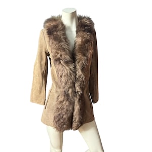 Vintage 70’s penny lane coat fur collar 10 S M