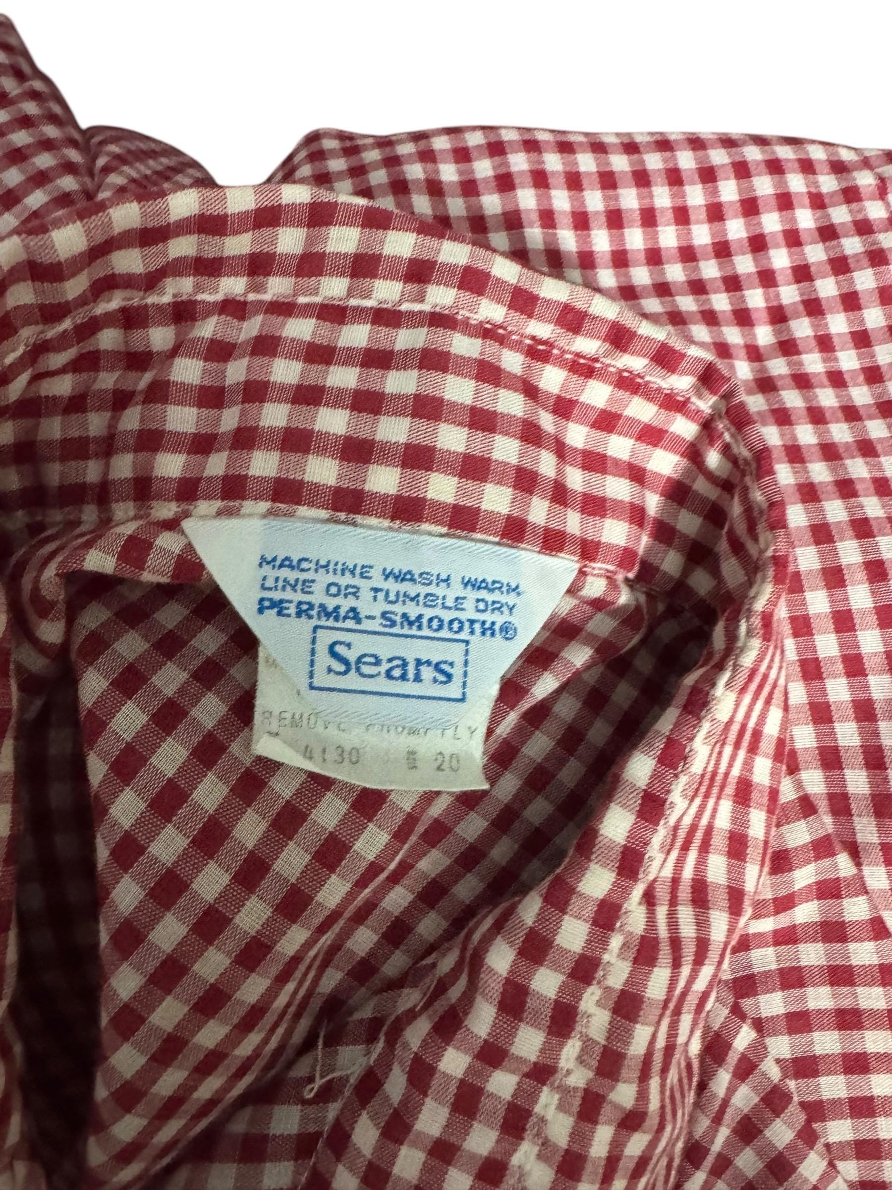 Chemise Vintage Sears Années 70 Pour Femme - Taille 12 - Coupe Western - Broderie Orange