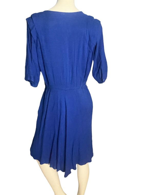 Vintage 80's woven blue dress M - image 4