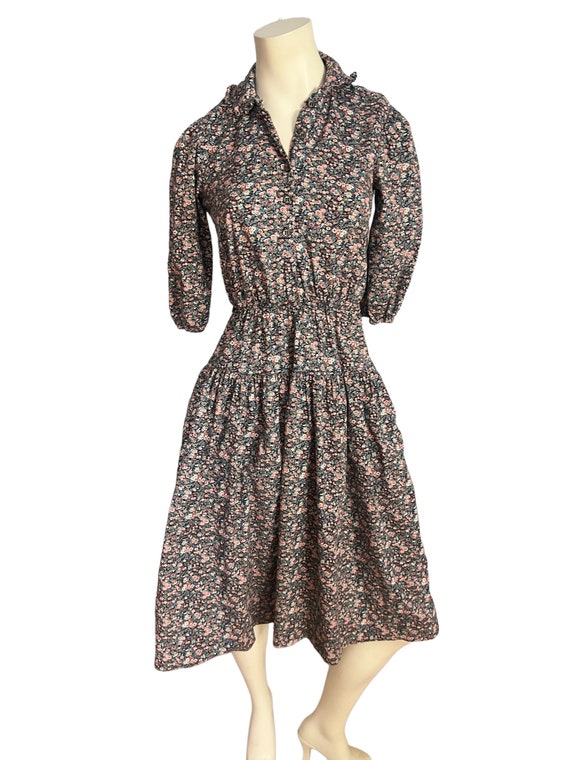 Vintage 70's floral prairie dress S - image 2