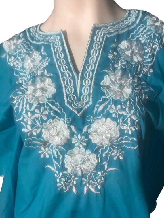 Vintage embroidered caftan dress S M - image 6