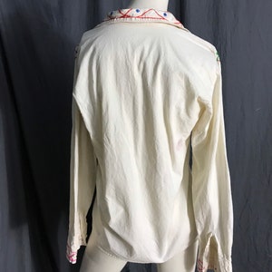 Vintage 70s embroidered Mexican shirt M/L image 4