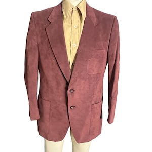 Vintage purple ultra suede Suit jacket 42 Thos Stuart