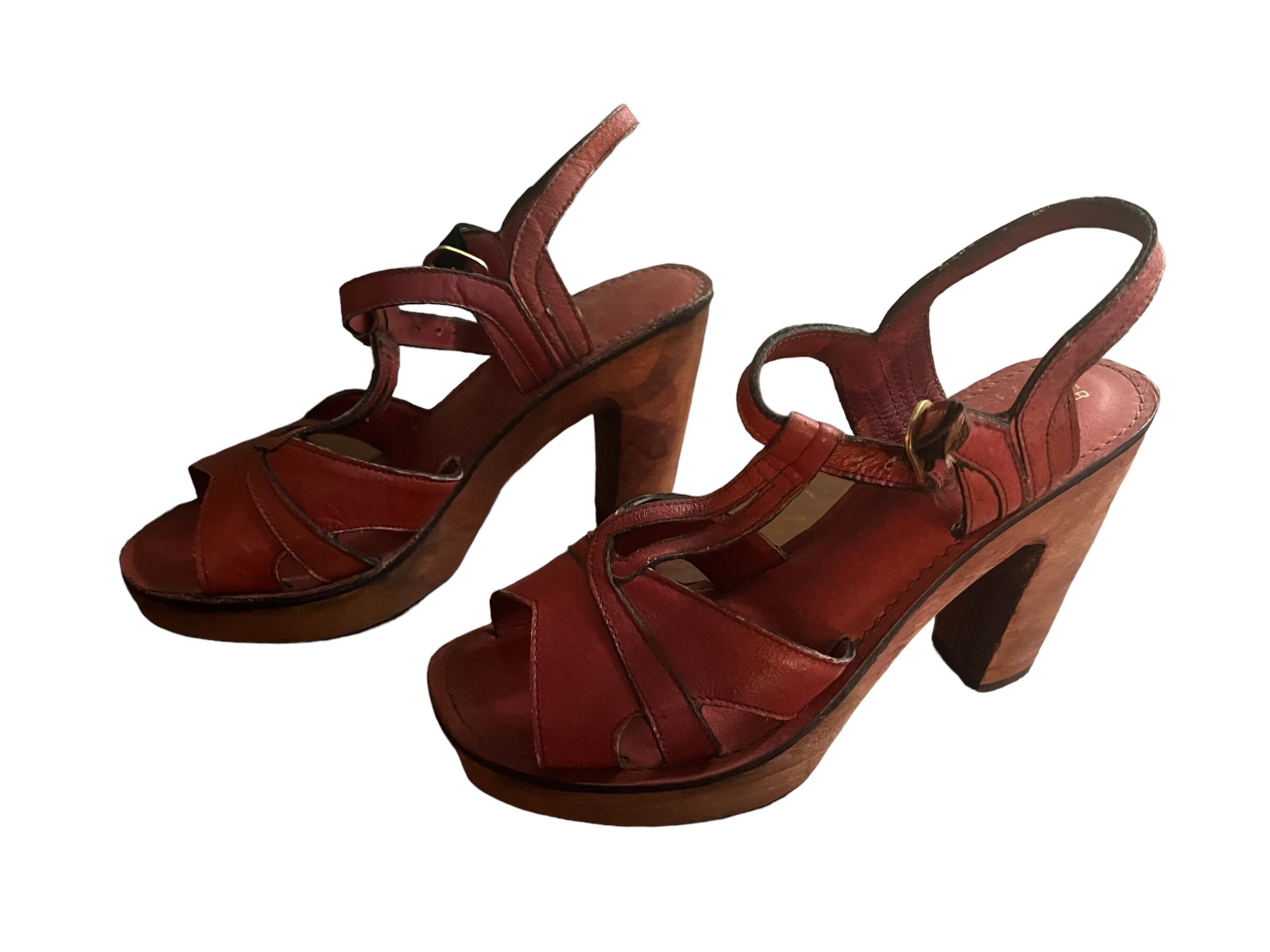 靴 ameri WOOD PLATFORM PUMPS Ameri VINTAGE WOOD PLATFORM PUMPS（Vintage Platform Heels
