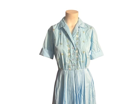 Vintage 50's Kay Windsor cotton shirt dress S