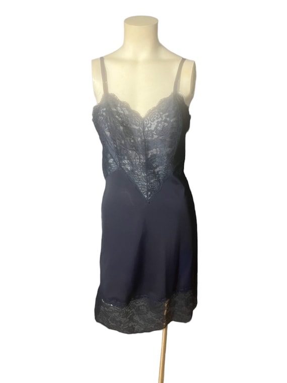 Vintage Vanity Fair navy slip lingerie 34 S - image 3