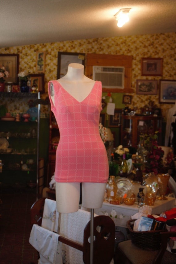 Vintage 60's pink swimsuit play suit M/L