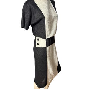 Vintage 80&#39;s Leslie Fay dress 10 black & white