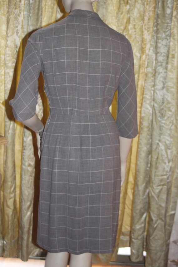 Vintage 40's L'Aiglon gray fitted dress M - image 5