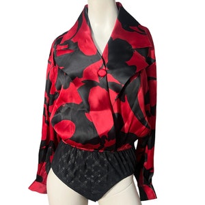 Vintage Saks Fifth Ave bodysuit blouse 14 L