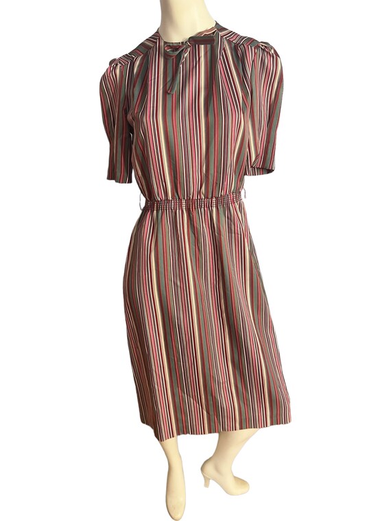 Vintage 80's striped dress pbj M - image 2