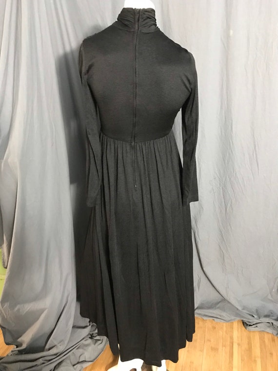 Vintage 1970’s long black Cirette maxi dress M - image 5