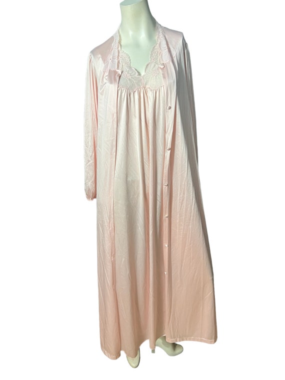 Vintage 70's pink nightgown & robe S Vanity Fair - image 7