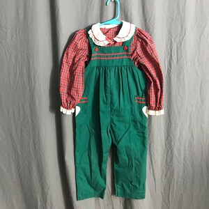 Vintage 80’s Bryan & Co baby girls overalls and shirt