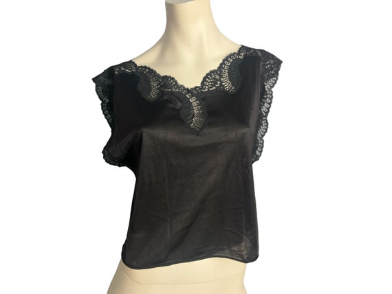 Vintage black 70's lingerie top GiGi M - image 1