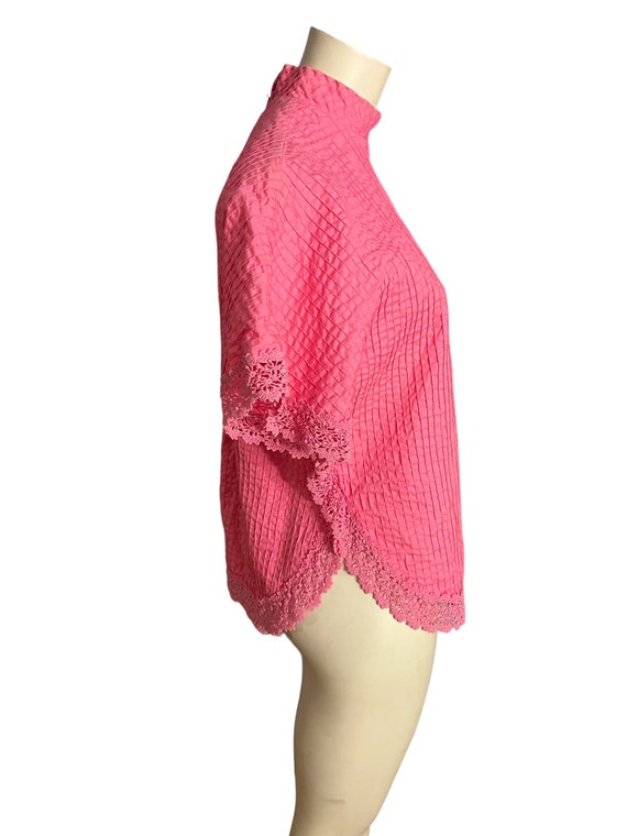 Vintage 60's pink caftan top M Lady Tucker - image 3