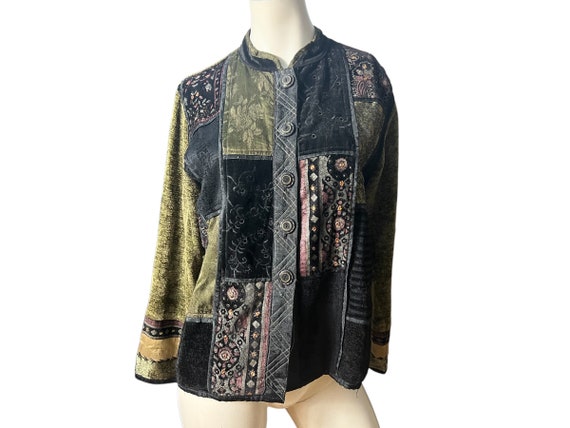 Vintage 80's patchwork jacket S Flashback - image 1