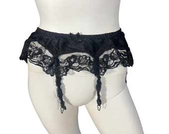 Vintage black garter belt one size