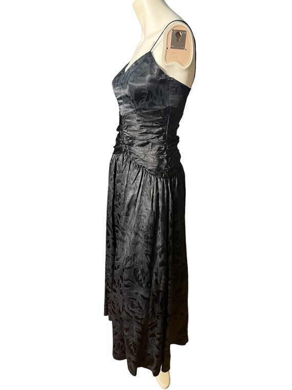 Vintage 80’s black dress formal corset top S - image 8