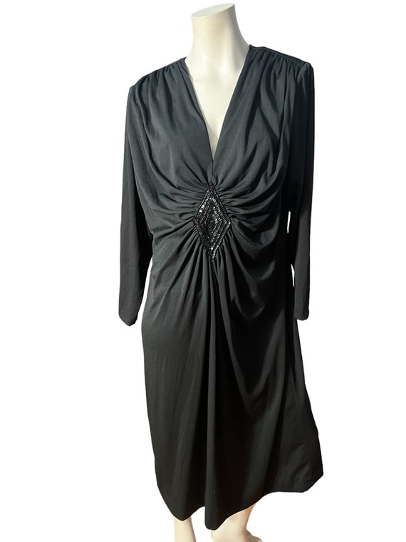 Vintage 70's black dress volup XL - image 2