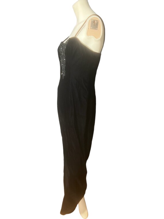 Vintage 80's Jump black velvet party dress 11/12 L - image 5