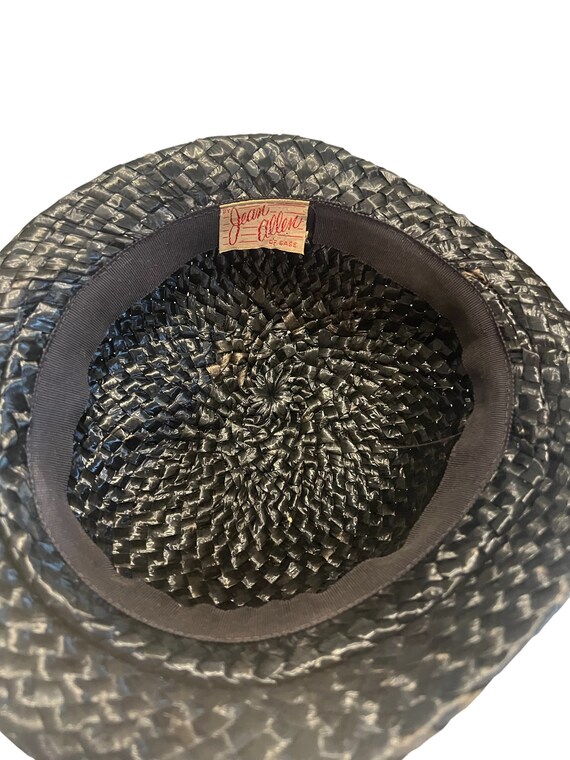 Vintage 60's black Jean Allen straw hat - image 7