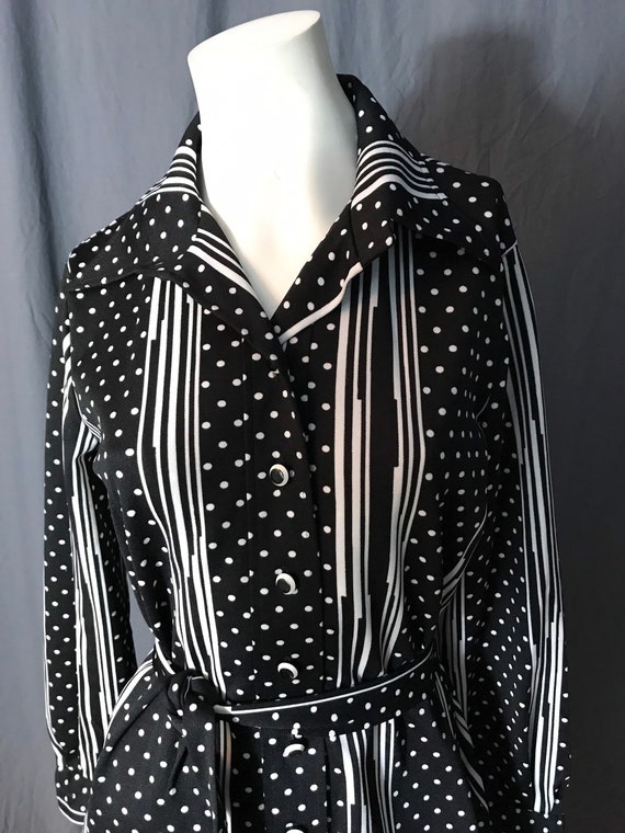 Vintage 1970’s Empress black and white dress L - image 3