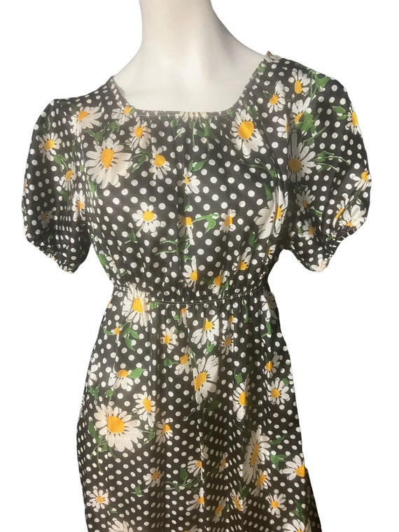 Vintage 70’s daisy floral maxi dress M - image 2