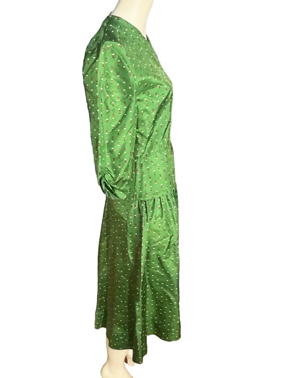 Vintage green 40's 50's dress M - image 4