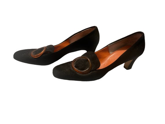 Vintage 50's black heels 7.5 AA Viva Americana - image 4
