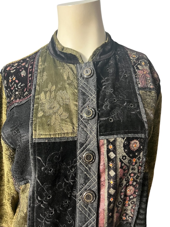 Vintage 80's patchwork jacket S Flashback - image 3