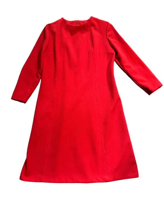 Vintage red 70's polyester dress L - image 7