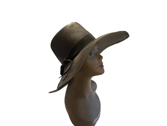 Vintage black Coralie large sun hat - image 1