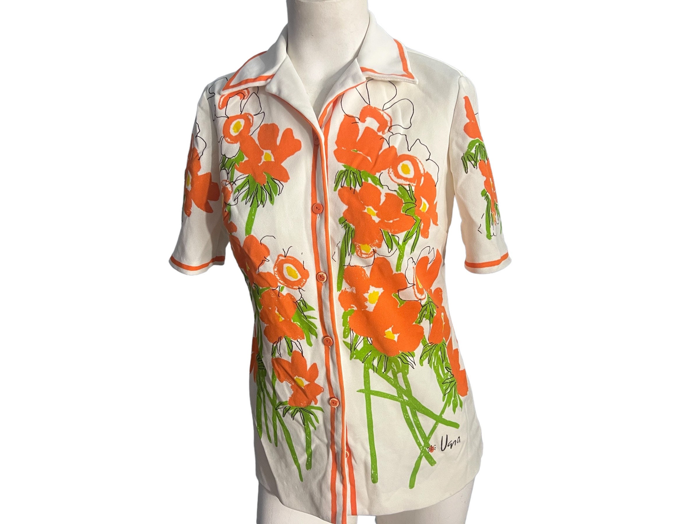 Vera Neumann 70’s シャツ トウモロコシ柄　ビンテージ　L Vera Neumann Shirt - Etsy