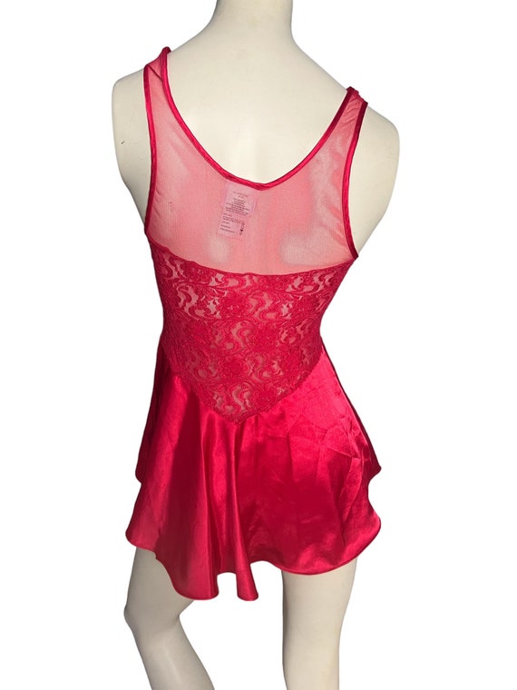 Vintage red 80's mini nightgown M Secret Treasures - image 4