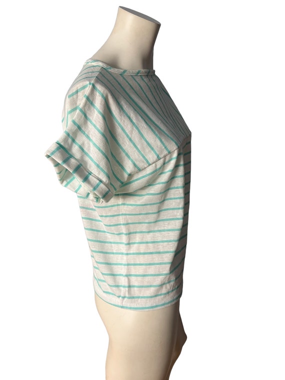 Vintage 80’s striped top shirt, tag says Club M - image 4
