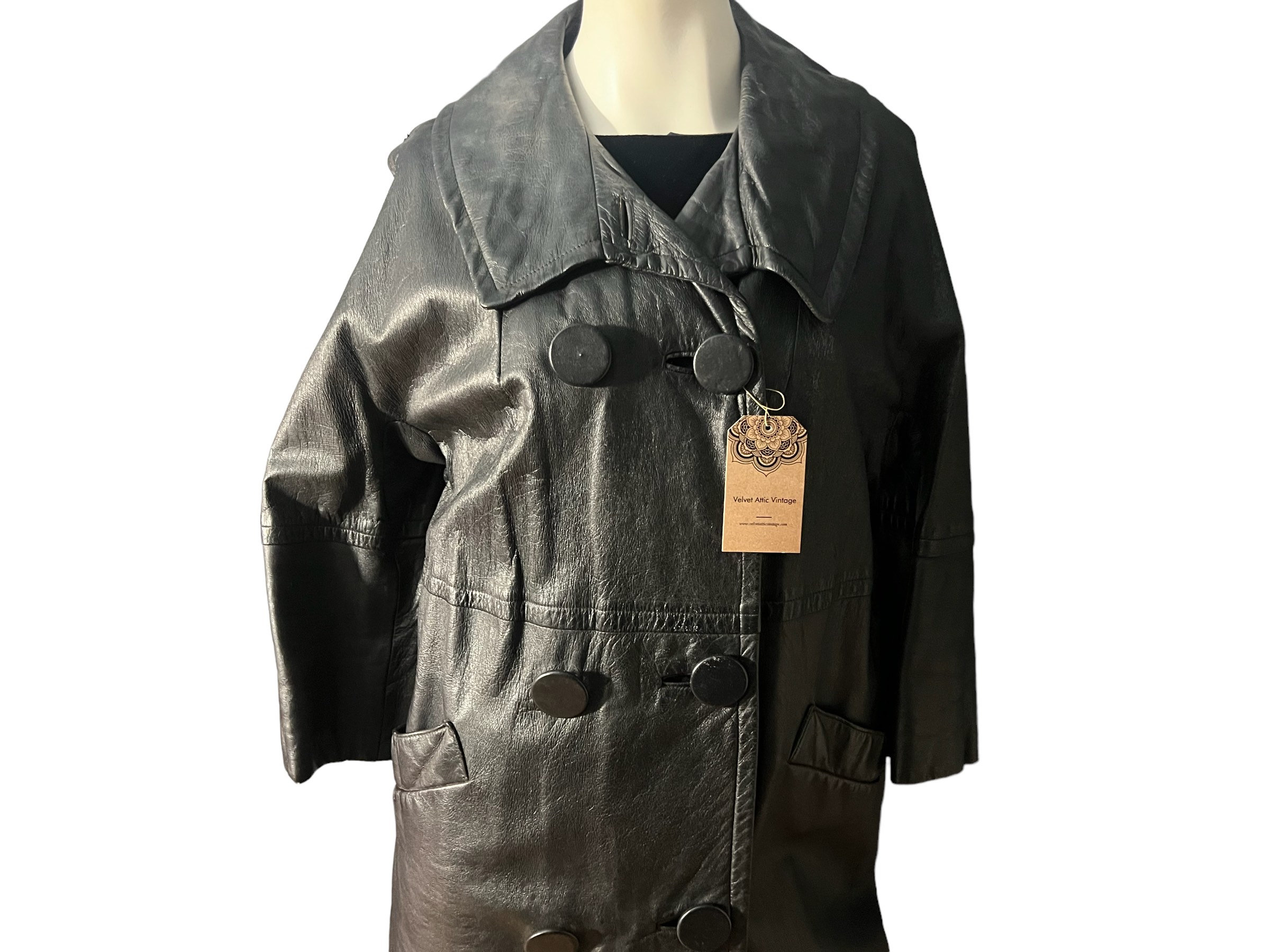 Vintage 50's 60's Leather Jacket Coat - Etsy