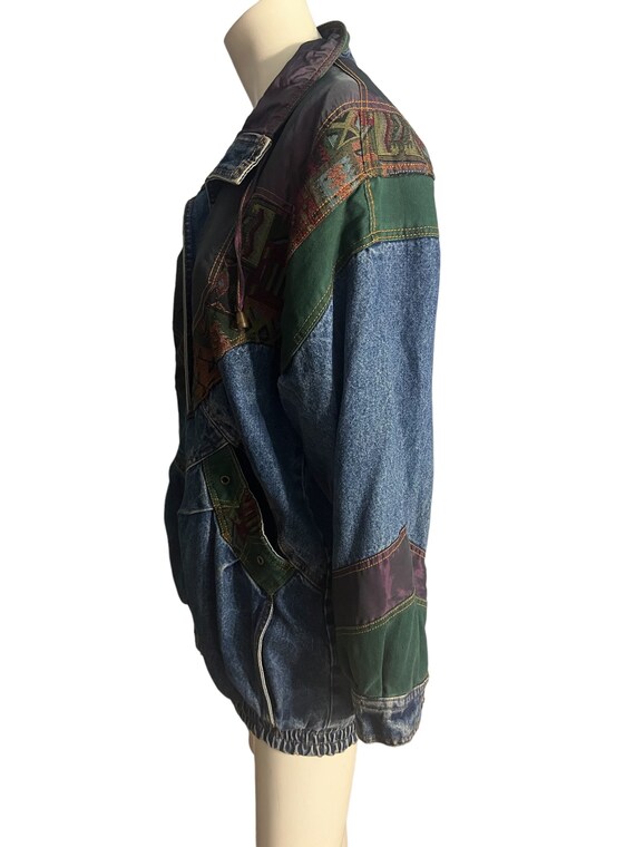 Vintage 80's jean patchwork jacket S currentseen - image 6